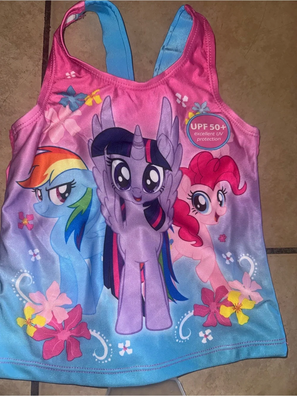 My Little Pony Pink, Blue & Yellow Girls' Two-Piece Swim Set